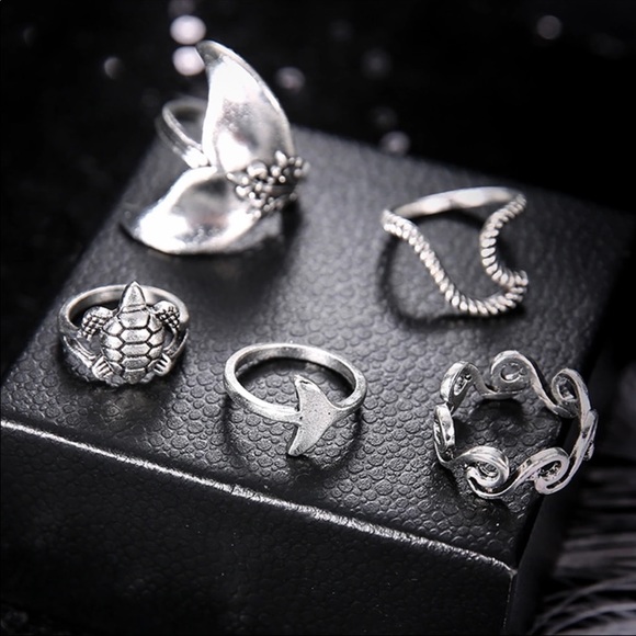 Boho Nautical Knuckle Ring Set - Picture 3 of 6